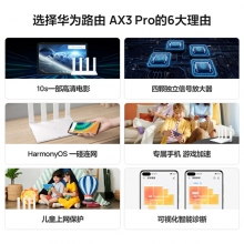 華為路由AX3 Pro wifi 6+千兆端口3000M無(wú)線速率上網(wǎng)保護(hù)碰聯(lián)網(wǎng)學(xué)生家用高速路由5G雙頻